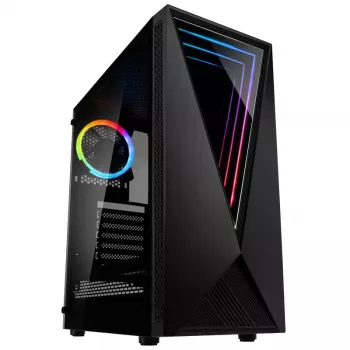 Caixa torre Kolink VOID RGB preta ventoinha LED janela filtro de poeira PC E