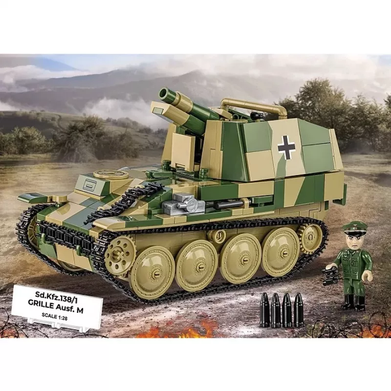 Kit de construção Cobi SD.KFZ.138/1 Grille, 720 peças, modelo de exposição