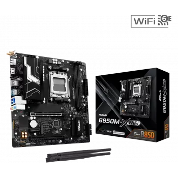 Motherboard ASRock B850M Rock WiFi AM5 mATX DDR5 com HDMI e DisplayPort