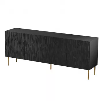 Cómoda JUNGLE 190x40.5x74.5 preto mate + pernas douradas