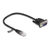 Delock cabo série RS-232, RJ45 macho para D-Sub 9 macho, 30 cm, preto