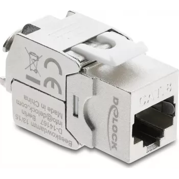 Keystone conector fêmea RJ45 para LSA Delock 90715 Cat.8.1 blindado sem ferramentas