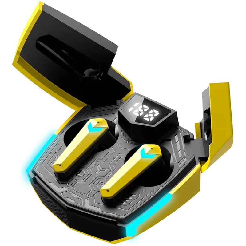Auscultadores Canyon GTWS-2 sem fios Ear-Hook Gaming USB Type-C Bluetooth com dock de carregamento Amarelo (CND-GTWS2Y)