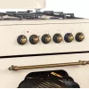 Fogão a gás e elétrico MPM MPM-56-KRM-14, 56 cm, 4 queimadores a gás, forno elétrico, creme