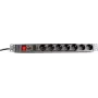 Dexlan GAS2807 régua de tomadas de 19" com proteção contra sobrecarga, 7 tomadas, interruptor, cabo de 2,5 m, preta