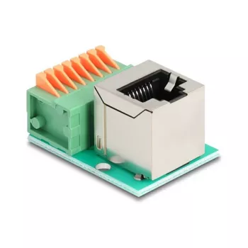 Adaptador de cabo DeLOCK 90653 RJ45 bloco de terminais de 8 pinos verde prateado