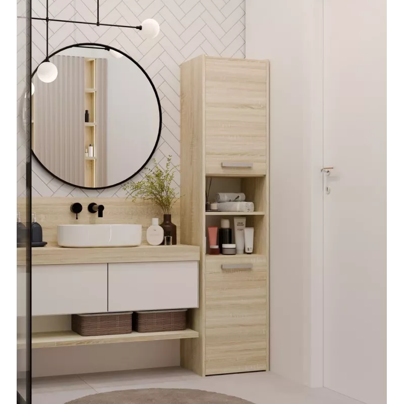 Top E Shop S40 SONOMA móvel de arrumação para casa de banho, carvalho