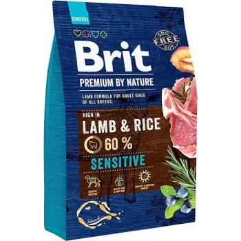 BRIT Premium by Nature Sensitive Cordeiro com Arroz – ração seca para cães – 3 kg