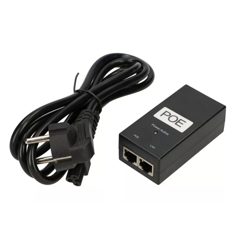 Fonte de alimentação PoE Extralink POE-24-24W-G 24 V 1 A 24 W Gigabit, interior, preto, cabo de alimentação incluído