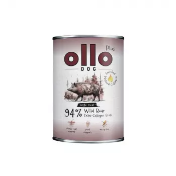 Ollo Plus Colagénio Javali 400g Lata de comida para cães