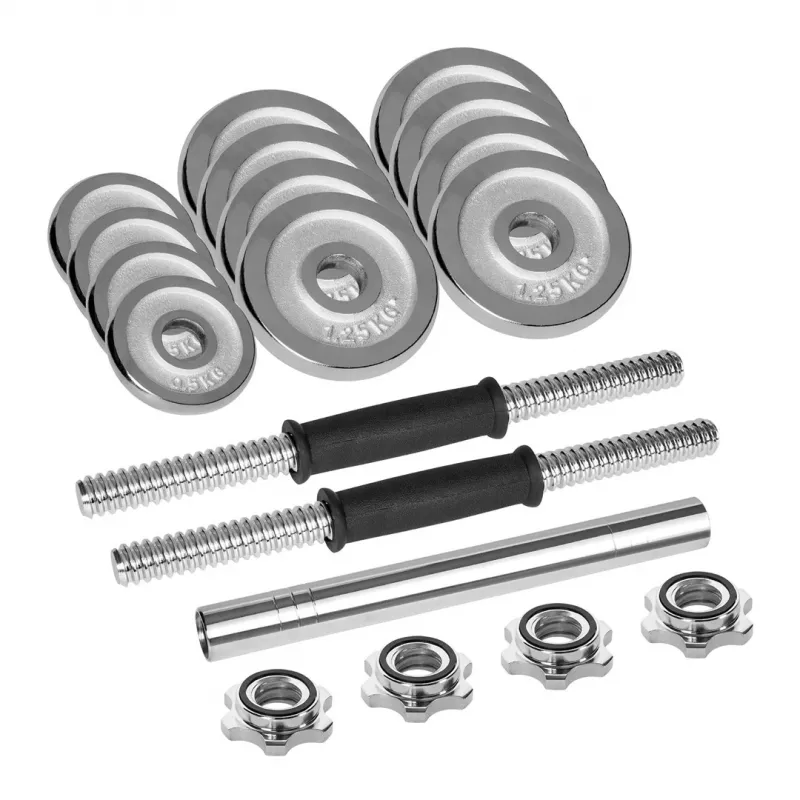 REBEL ACTIVE halteres ajustáveis em mala 15 kg com barra de halteres