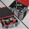 Mala de ferramentas Einhell E-Case Tower preta vermelha polipropileno resistente ao calor resistente a salpicos