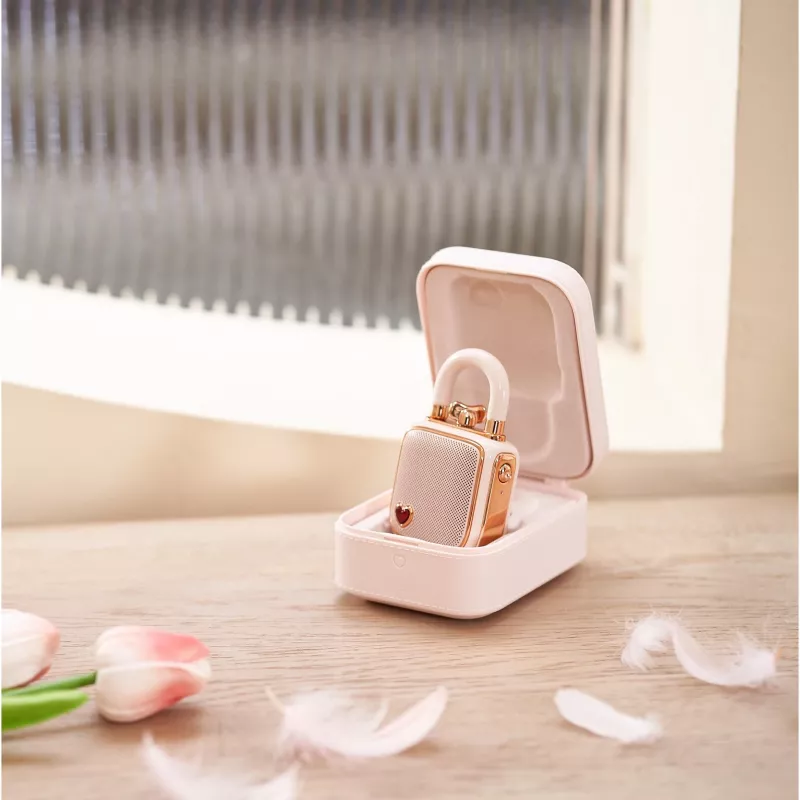 Altifalante mono portátil Divoom LoveLock rosa