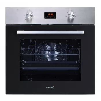 Forno elétrico encastrado CATA MD 6106 X – 60 L, preto e aço inoxidável, botões rotativos