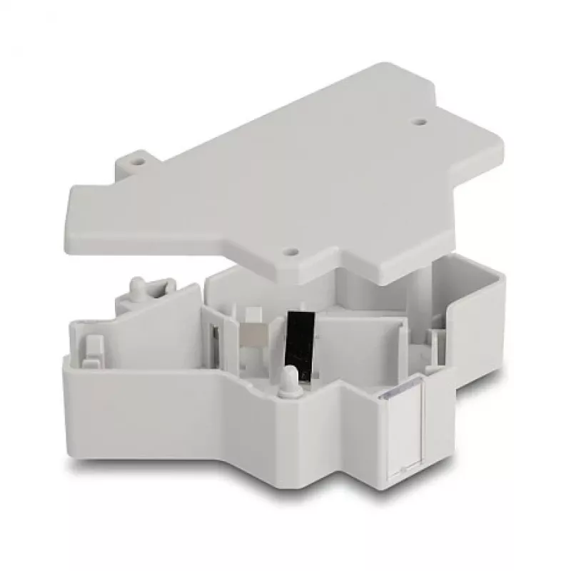DeLOCK 67043 Suporte Keystone para calha DIN com ligação à terra, cinzento