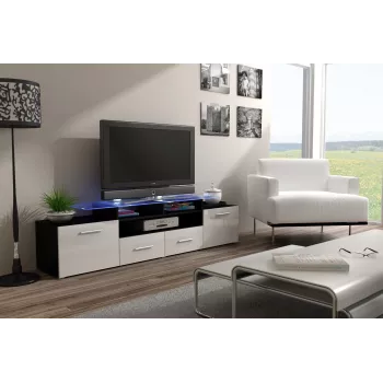 Suporte de TV para cama EVORA 200 preto/branco brilhante