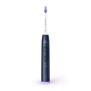 Escova de dentes elétrica Philips Sonicare Series 6100 HX7403/05 — recarregável, bateria de iões de lítio, modos Sensitive e Limpeza diária, azul-escuro