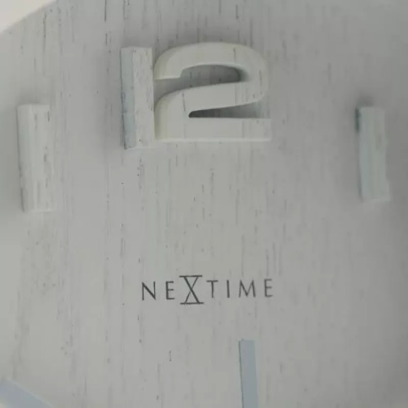 Relógio de parede NeXtime 5192wi Wood Wood Small, 22x20 cm, branco