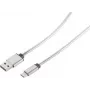 Cabo USB S/CONN 14-12001 USB 2.0 1 m USB A USB C prateado