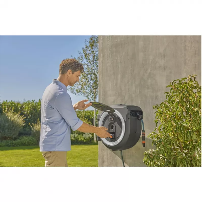 Gardena PowerRoll XL 18V caixa de mangueira de parede a bateria, 35 m, sem bateria