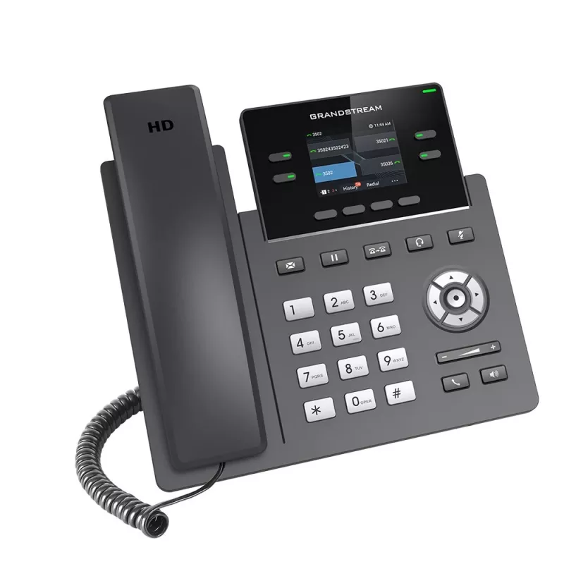 Telefone IP Grandstream Networks GRP2612G preto 4 linhas LCD