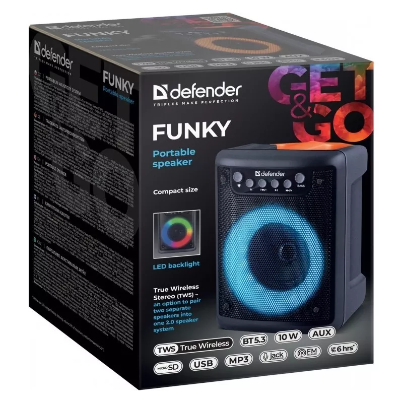 Altifalante Bluetooth FUNKY 10W, 65053, DEFENDER
