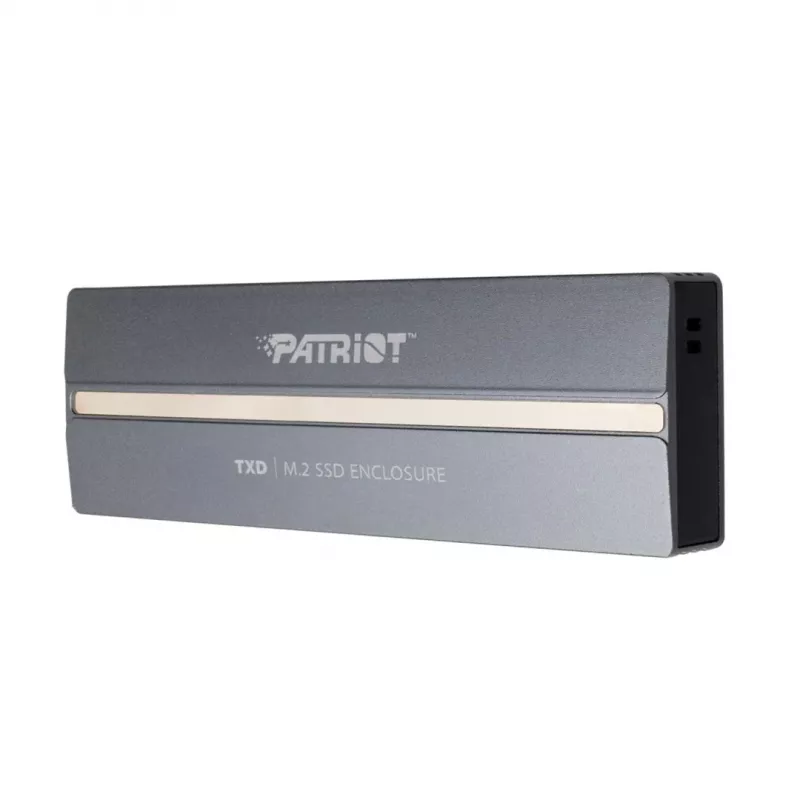 Caixa Patriot TXD PV810UPNGM para SSD M.2 NVMe, USB-C 3.2 Gen 2 (10 Gbit/s), M.2 2280, NVMe 1.3, até 8 TB, alumínio, cinzento