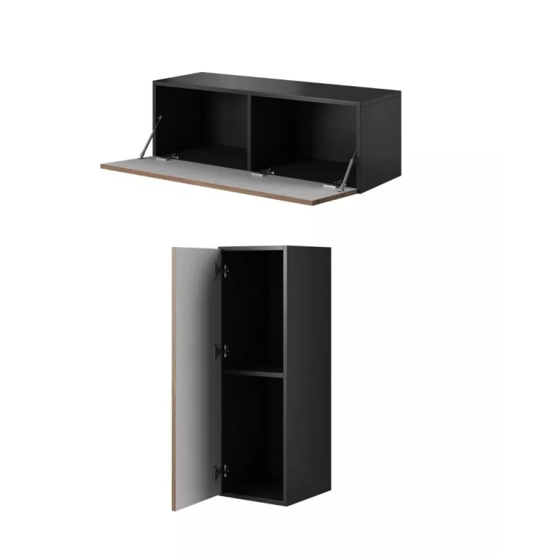 Armário de arrumação fechado Cama ROCO RO1 112/37/39 preto/preto/branco