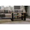 Tampo de mesa de centro e shop STOLIK KAWOWY ŁAWA MODERN 4P fino carvalho Artisan / ripas pretas