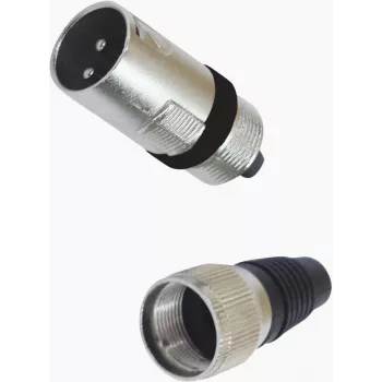 Conector XLR de 3 pinos Omnitronic 30200089 para microfone e equipamento de áudio, opções macho/fêmea