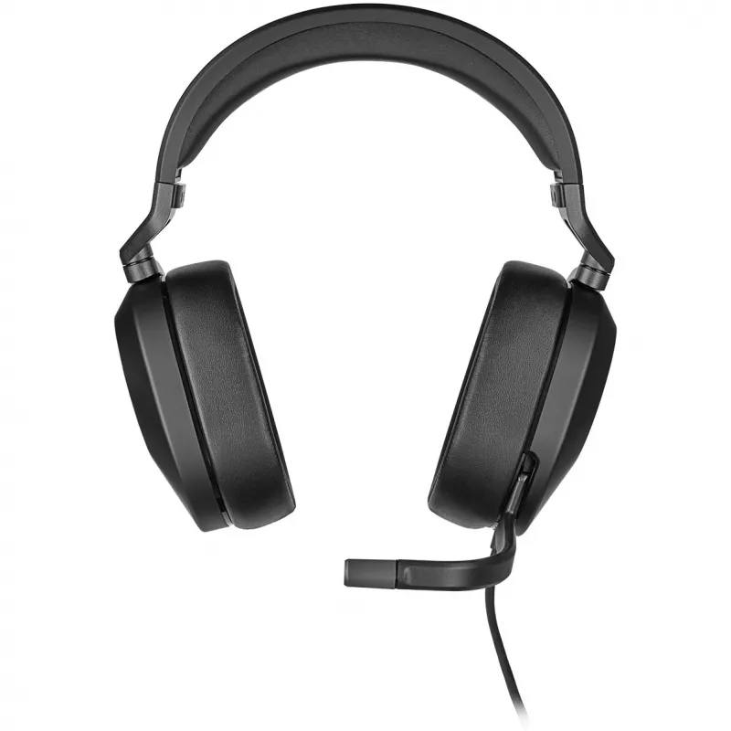 Headset CORSAIR HS65 SURROUND headset de gaming com fios, circum-aural, 3,5 mm + adaptador USB, 32 Ω, 282 g, carbono