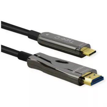 Adaptador de cabo de vídeo ROLINE 14.01.3474 30 m HDMI Type-A USB Type-C preto