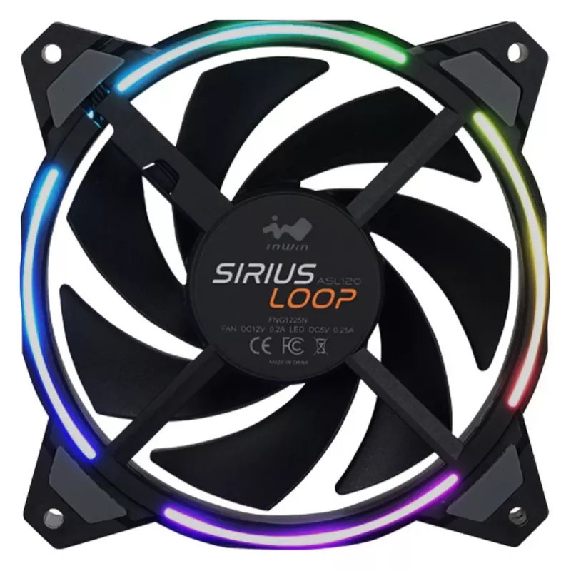 Ventoinha de caixa in win SIRIUS LOOP X3 120mm 3-RGB, 120 mm, iluminação 3-RGB
