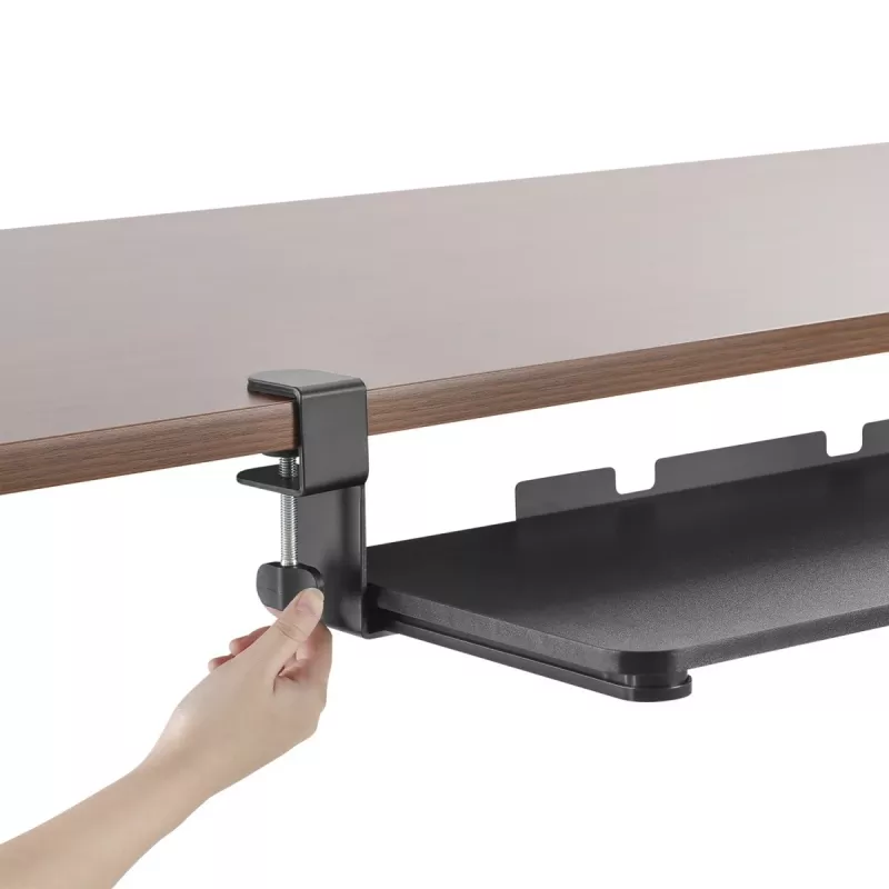 Gaveta para teclado Maclean MC-839 | Gaveta sob a secretária para teclado e rato | Prateleira para teclado com fixação | Solução ergonómica para o posto de trabalho
