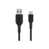 Cabo entrançado USB-C USB-A 2 m preto