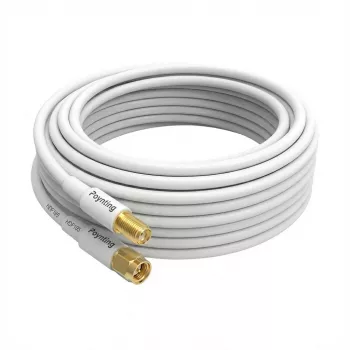 Poynting - Acessórios para antenas - Cabo - A-CAB-144 - 5m Twin Pair HDF195 - SMA (M) para SMA (F) - branco - dourado (A-CAB-144)