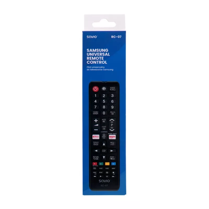 Comando à distância SAVIO RC-07 para TV Samsung, IR sem fios, preto, botões