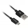 Cabo USB 2.0, ficha USB-A > ficha Micro-USB (preto/cinzento, 0,5 metros, revestido)