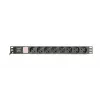 Unidade de distribuição de energia GEMBIRD EG-PDU-014 — 8× tomadas Type-F, 16 A, cabo de 3 m, rack 1U, 3680 W, preto