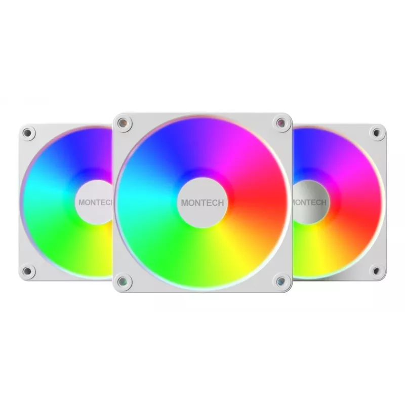 Módulo de ventoinha para caixa de computador Montech GF120 V2 ARGB 12 cm branco 3 unid.