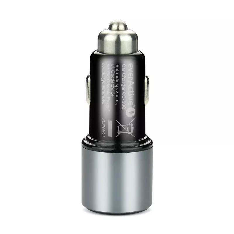 Carregador de automóvel everActive CC-60Q, QC3.0, até 83W, adaptador USB para automóvel