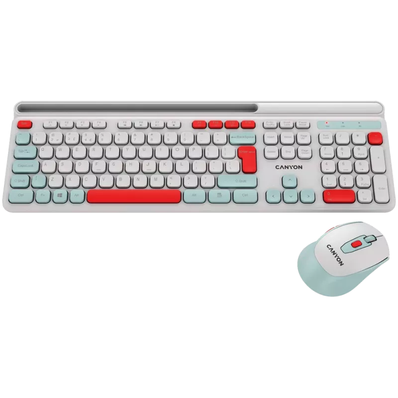CANYON HSET-W5 EN teclado + rato AAA+AA sem fios branco