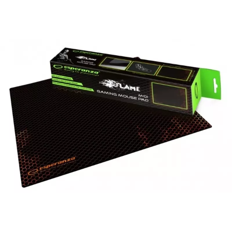 Tapete de rato gaming ESPERANZA EGP102R — poliéster, 300×240 mm, 3 mm de espessura, preto, superfície impressa