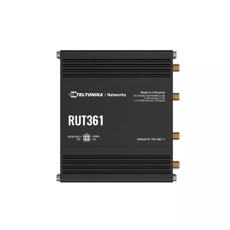 Teltonika router industrial 4G LTE RUT361 Cat 6 LTE, WiFi 4, 2x RJ45 100Mb/s, IP30