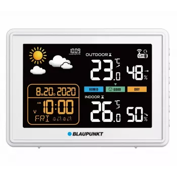 Estação meteorológica BLAUPUNKT WS30WH — monitor de temperatura e humidade interior e exterior