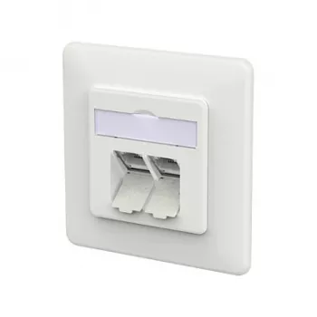 METZ CONNECT tomada de ligação E-DAT C6A LSA++ 2 portas UP branco tráfego