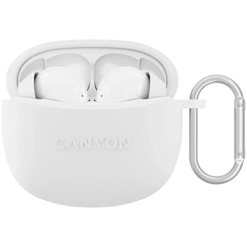 Auscultadores Bluetooth Canyon TWS-5, com microfone, BT V5.3 JL 6983D4, resposta de frequência: 20Hz-20kHz, bateria dos auscultadores 40mAh*2 + estojo de carregamento 500mAh, Type-C