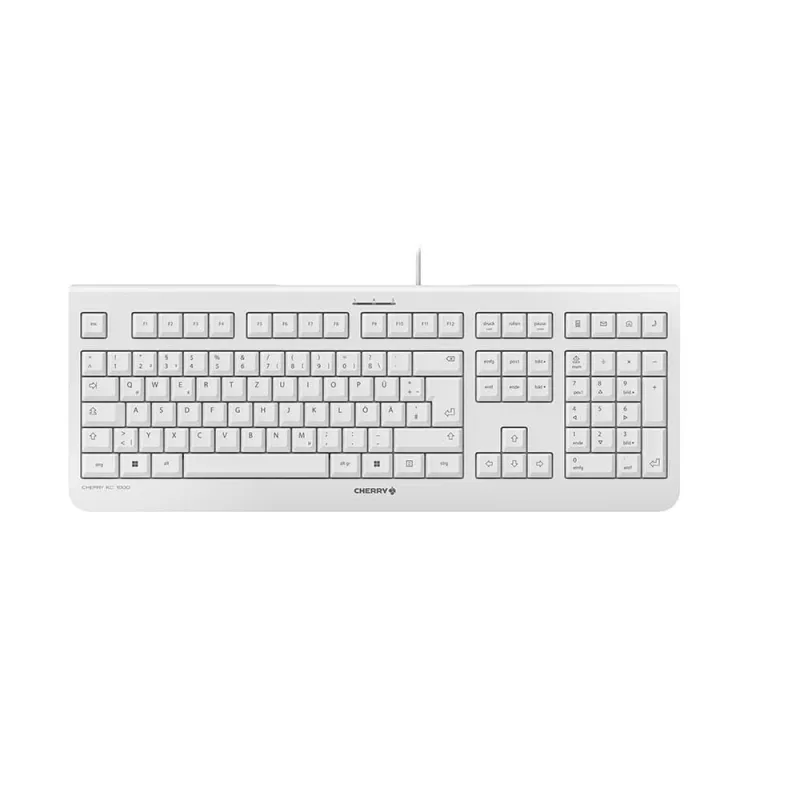 Teclado CHERRY KC 1000 Escritório USB QWERTZ Alemão cinzento