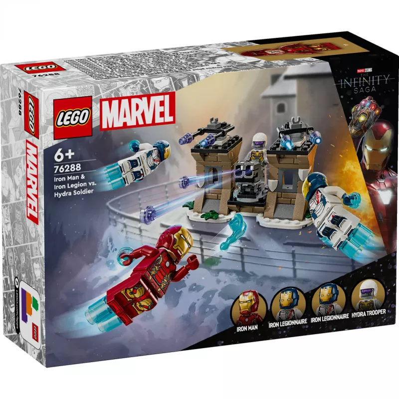 Conjunto de construção LEGO 76288 Marvel Super Heroes Iron Man Iron Legion com minifigura de soldado HYDRA, modelo de construção