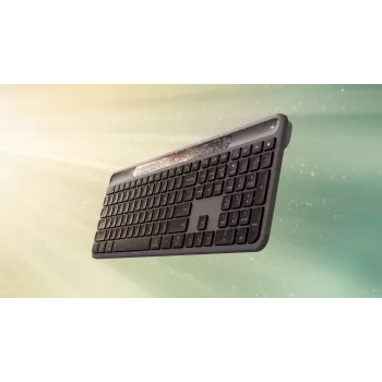 Teclado sem fios Logitech Signature Slim Solar+ K980, US International, grafite
